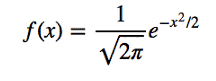 Probability Density Function for Standard Normal Distribution