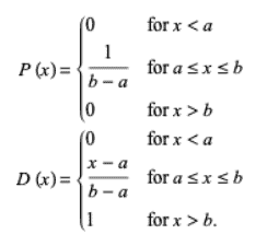 P.D.F. and C.D.F. for a continuous uniform distribution