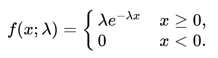 P.D.F. formula of an Exponential Distribution