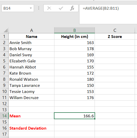 How to calculate Z Score in Excel Z TABLE