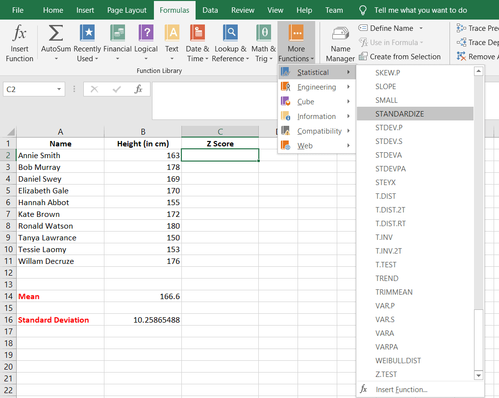 How to calculate Z Score in Excel  Z TABLE